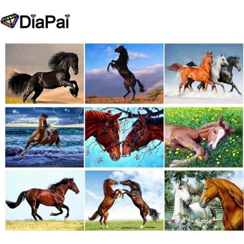 DIAPAI 100% Full Square/Round Drill 5D DIY Diamond Painting "Animal horse landscape" 3D Embroidery Cross Stitch Home Decor