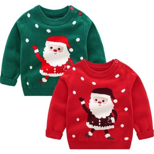 Christmas Girls Sweaters Baby Boys Girls Long Sleeve Cartoon Sweaters Autumn Winter Kids Cartoon Pullover Coat Baby Boy Pullover