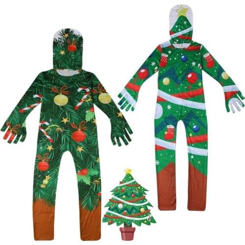 Christmas tree Costumes Kids Christmas Halloween Costume Long Sleeve Green Girl Dress Boy Carnival Party Christmas Costume