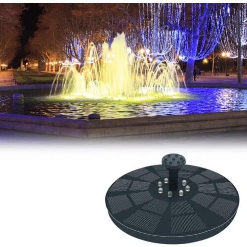 1Set Garden Water Fountain Solar Powered LED Lights Plastic Solar Garden Bird Bath Fountain Water Pump Garden Decor