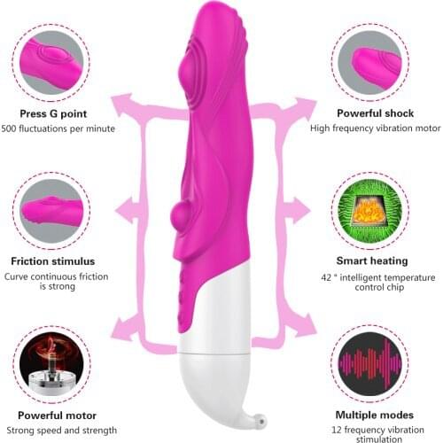 Sex Vibrating Dildo Female Masturbator Sex Toy G spot Stimulator Heating Vagina Clitoris Massager
