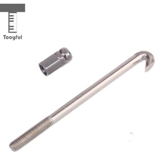 Tooyful Set Of 24pcs Chrome Plated Flat Hook With Nut For Banjo 2.5 Inch High Quality Accessories -Steel