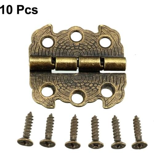 Uxcell 10pc Antique Bronze Hinges Retro Mini Butterfly Door Hinges Cabinet Drawer Jewellery Box Decorate Hinge For Furniture