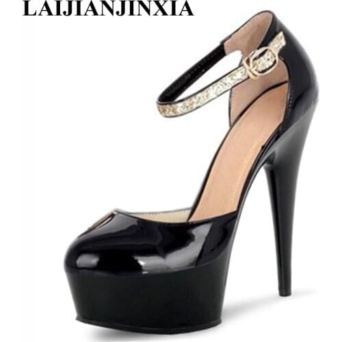 New Sexy Straps Women Pole Dancing Pump 15cm High Heels Platform Shoes Night Club Wedding Party Dress Dance Shoes