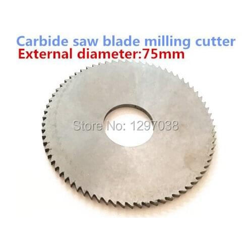 1PCS 75/80*0.2-3.5mm thickness 22mm Inner hole 72T Solid carbide Saw blade Milling cutter