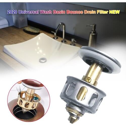 1 PCS Universal Wash Basin Bounce Drain Filter 2 in 1 Shower Floor Sink Drain Vanity Stopper Bathtub Bathroom Accessories