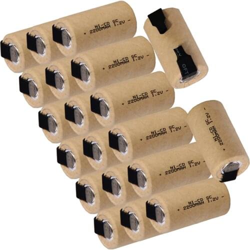 Yeckpowo 20 pcs SC battery 2200mAh subc 1.2V NI-CD batteries for Bosch Mikita Dewalt Hitachi electric tool power tool battery