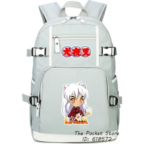 Anime InuYasha InuYasya HigurashiKagome Cosplay Printing Kawaii Women Backpack Canvas School Bags Laptop Backpack Travel Bags