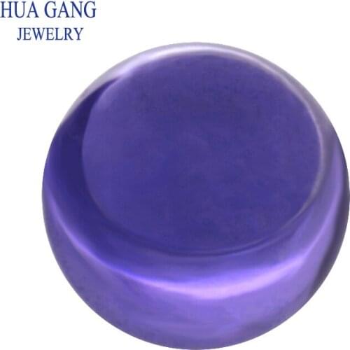 Violet Stone Round Loose CZ Beads Cabochon Cut Synthetic Gems Cubic Zirconia Bead For Jewelry Making Size 6mm~12mm Wholesale