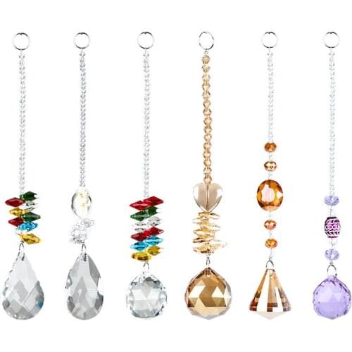 Camal 1pcs 30mm Crystal Window Hanging Suncatcher Ornament Rainbow Maker Crystal Prism Pendant Home Garden Decor Car Charm Gift
