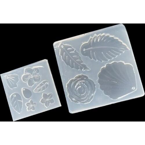 Flower Leaves Earrings Epoxy Resin Mold DIY Crafts Necklace Keychain Casting Tool Jewelry Pendant Silicone Mould