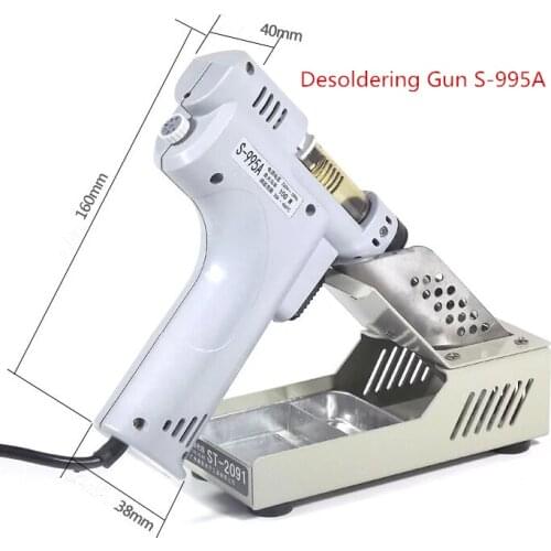 Desoldering Gun Electric Absorb Gun S-995A Electric Vacuum Desoldering Pump Solder Sucker Gun 220V 100W De-solder Gun