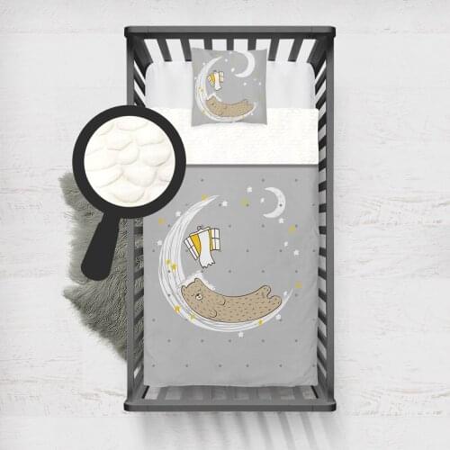 Kids Minky Blanket Super Soft and Warm Blankets Children for Couch and Bed Blue Bear Moon Model 1390