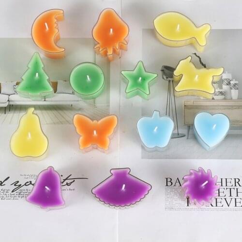 DIY handmade small shape candle mold pc moon apple star butterfly horse soap moulds manual candle making mould lz08