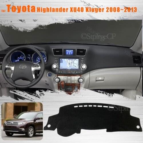 For Toyota Highlander XU40 Kluger 2008~2013 Console Dashboard Suede Mat Protector Sunshield Cover