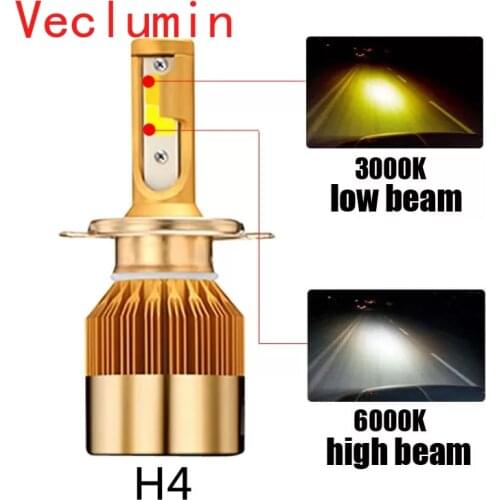Double color H4 H7 Led Bulb Headlight 12V H8 H1 H3 9005/HB3 9006/HB4 Car-styling LED Dual Car Bulb 3000K 6000K 9600LM Fog Light