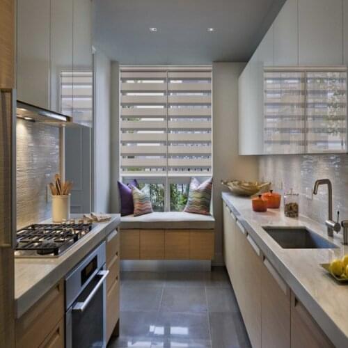 Kitchen bedroom study light shading window zebra roller blinds dual layer anti-dust cover free shipping