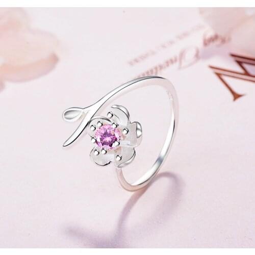 Fanqieliu Free Size Open Ring Crystal Jewelry Sterling 925 Silver Rings For Women Retro Flower Ring Female New 2020 FQL20108