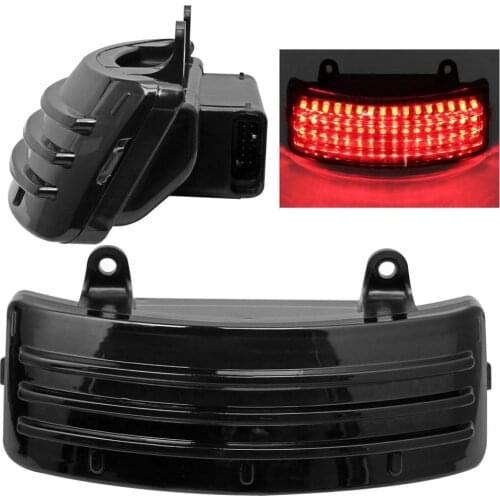 Motorcycle Smoke Tri-Bar LED Rear Tail Fender Tip Light For Harley Street Road Glide 2014-2019 18 17 16 15