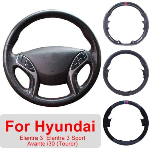 Custom Car Steering Wheel Cover For Hyundai Elantra 3 2011-2016 Elantra 3 Sport Avante i30 Tourer 2011 Braid For Steering Wheel