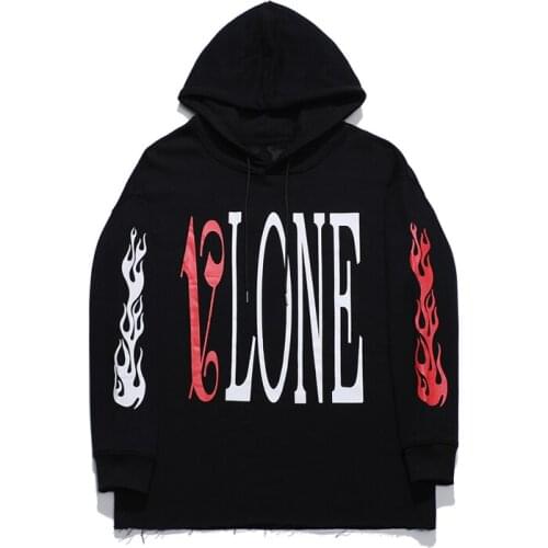 VLONE Hoodies Female Couple Loose Street Sweatshirts Hip Hop Trend Mens Cotton Casual Letter Printing V7516