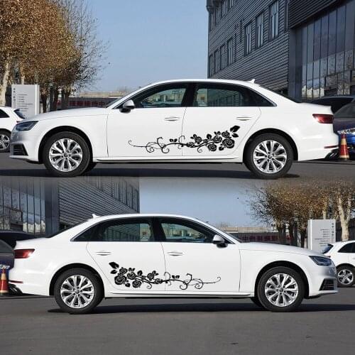 Art Design Flowers Creative Fun Car Sticker Decoration Modified Rose Flower Vine Side Door Vinyl Car Sticker Car Accessories