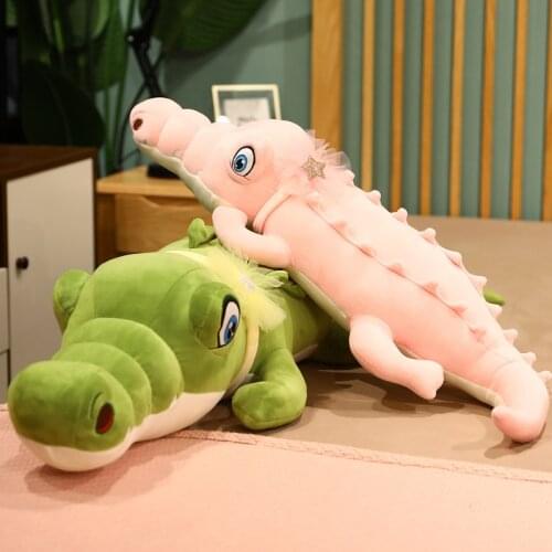 80-140cm Stuffed Animal Lifelike Alligator Plush Toy Simulation Ocean Crocodile Dolls Kawaii Ceative Pillow For Children Gifts