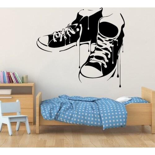 Sneakers Wall Stickers Shoes Vinyl Decals Boys Bedroom Wall Decoration Living Room Art Murals Removable Home Decor Casual