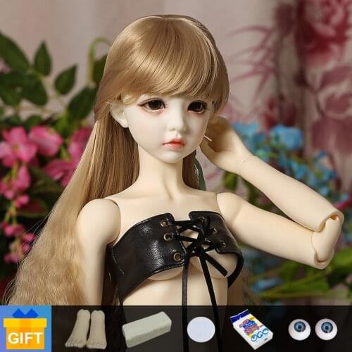 Supia Emma 1/3 doll bjd Leather outfit fullset with face up Body Jointed resin doll Children Toys for Girl Birthday Gift