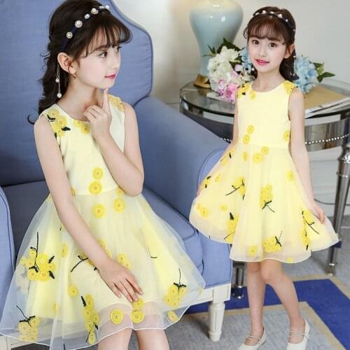 6 girls 9 summer dress 2020children 10 vest princess gauze 12 primary school 13 girls 11 years old summer girl clothes fashion