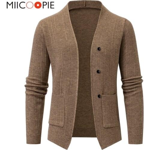 Mens Sweater Cardigan Coat 2021 Autumn High Quality Business Social Cardigan Masculino Sweater Men Solid Color Jumpers Knitwear