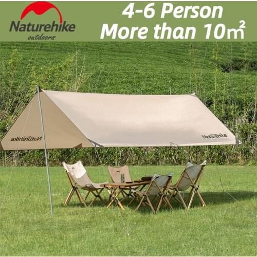 Naturehike 4-6 Person Windproof Large Awning Camping Tent with fishing Hiking Outdoor Tourism Beach Pergola SunShelter Tarp Rain