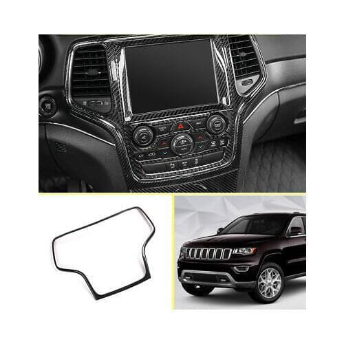 Carbon Fiber Dashboard Navigation Cover Trim for Jeep Grand Cherokee 2014-2018