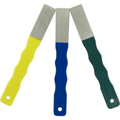Durable 3Pcs Diamond File Sharpeners Universal Sharpener With Ergonomic Soft Handle Kitchen Honing Knife File Sharpening Tool
