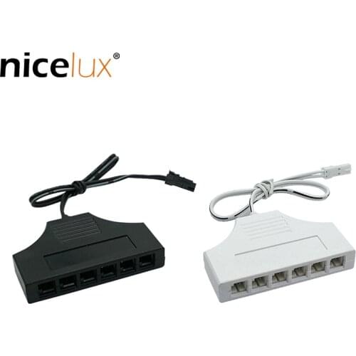 6-hole Junction Box Male Headline 12V 7.5Awith LED Wine Cabinet Cabinet Showcase Corridor Office Light Junction Box 18AWG