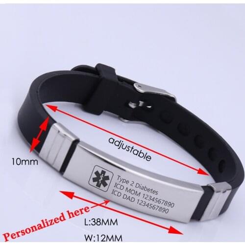 Heart Disease And Diabetes Patients Exclusive Bracelet Emergency Medical ID Medical Alert Jewelry Customized Medical Alert ID