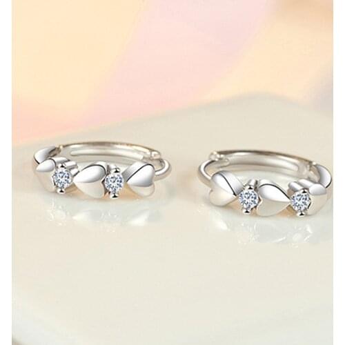 1pair Love Shape Weight Loss Earrings Silver Cubic Zirconia Magnetic Therapy Thin Earrings Chakra Burning Fat Health Jewelry