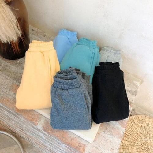 DFXD Kids Boys Girls Winter Warm Fleece Long Trousers 2020 New Cotton Clothes Solid Color Thicken Sport Pants Plus Velvet Pants