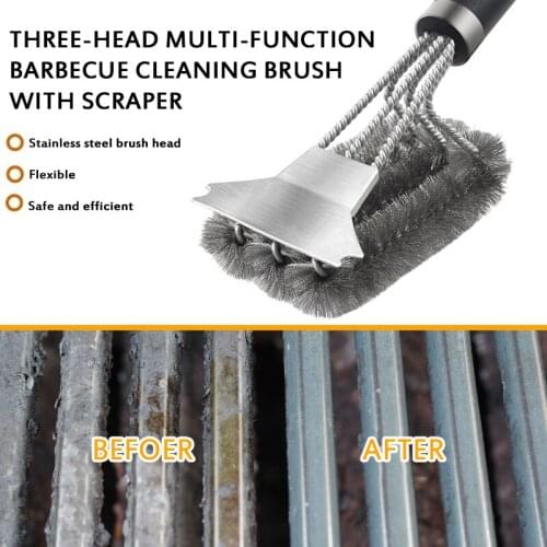 1pcs Home Grill Brush Scraper Kitchen Best BBQ Cleaner Perfect Tools For All Grill Types Ideal Barbecue Home Outdoor Accessories