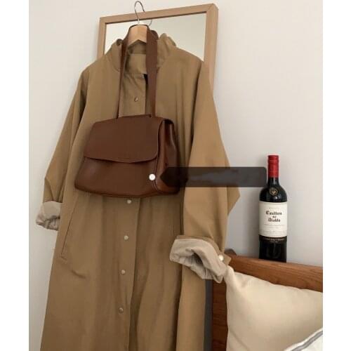 2021 Spring fashion Korean style design one-shoulder underarm bag retro color messenger bag cowhide