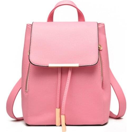 Women Backpack High Quality PU Leather School Bags For Teenagers Girls Simple Style large capacity Top-handle 2018 New Fashion