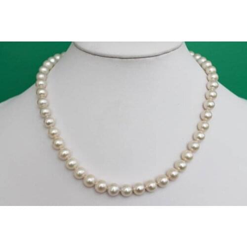 New Arriver Elegant 8-9mm Natural Freshwater Pearl Necklace Genuine Pearls For Woman White Pink Lavedern Color For Choose
