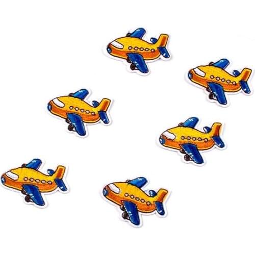 10pcs/lot DIY Garments Decoration Patches Iron On Airplane Stickers Cartoon Patch Kids Apparel Shoes Backpack Appliques Material