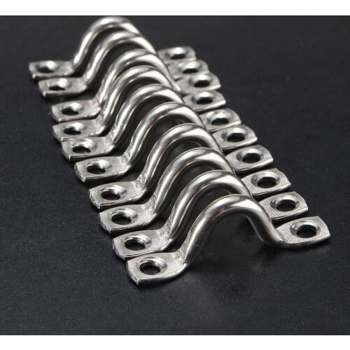 10Pcs/Lot Pad Eye Set 5mm Stainless Steel Footmans Loop Marine Grade Boat Hardware Boat Parts Accessories Replacement