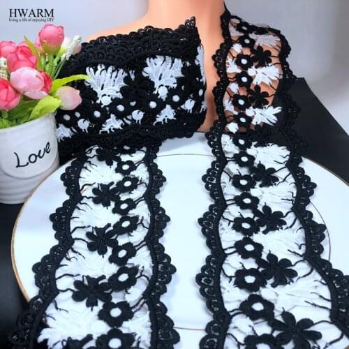 5yard 9.6cm High Quality Multi color water soluble embroidery fabric lace wedding arts craft african lace fabric sewing trim