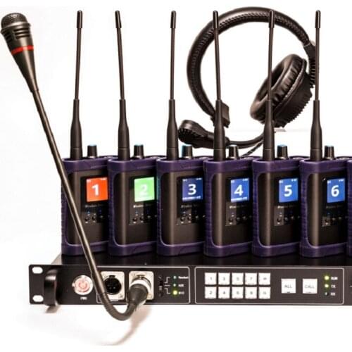 1 to 6 Channel Wireless Intercom System Reach to 2000m Radio & TV Broadcasting Equipment STW-BS1006