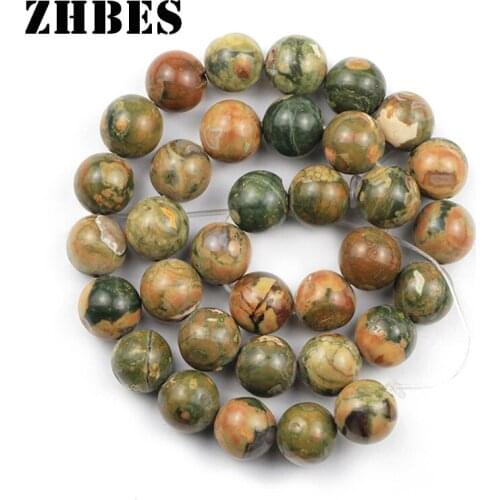 Natural Stone Bird Rock Beads Green Color Spacers 6/8/10/12MM Ore Round Loose Beads For Jewelry Making DIY Bracelet Accessories