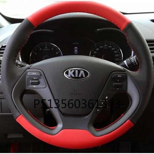 For Kia Cerato Sportage Seltos RIO cerato K5 Cachet Forte KX5 Pegas hand-stitched steering wheel cover suede leather grip cover