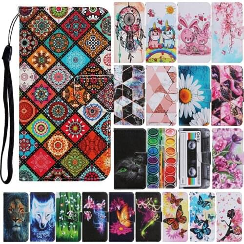 Case on For Samsung Galaxy M31 M31s M317F M315F M 31 S Leather Flip Stand Phone Cover Funda Cute Butterfly Unicorn Flower Capa