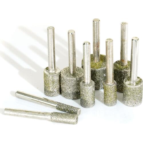 Cylindrical Electroplated Diamond Mounted Points Internal Grinding Wheel with 6mm Shank Forturetools Abrasives R210015